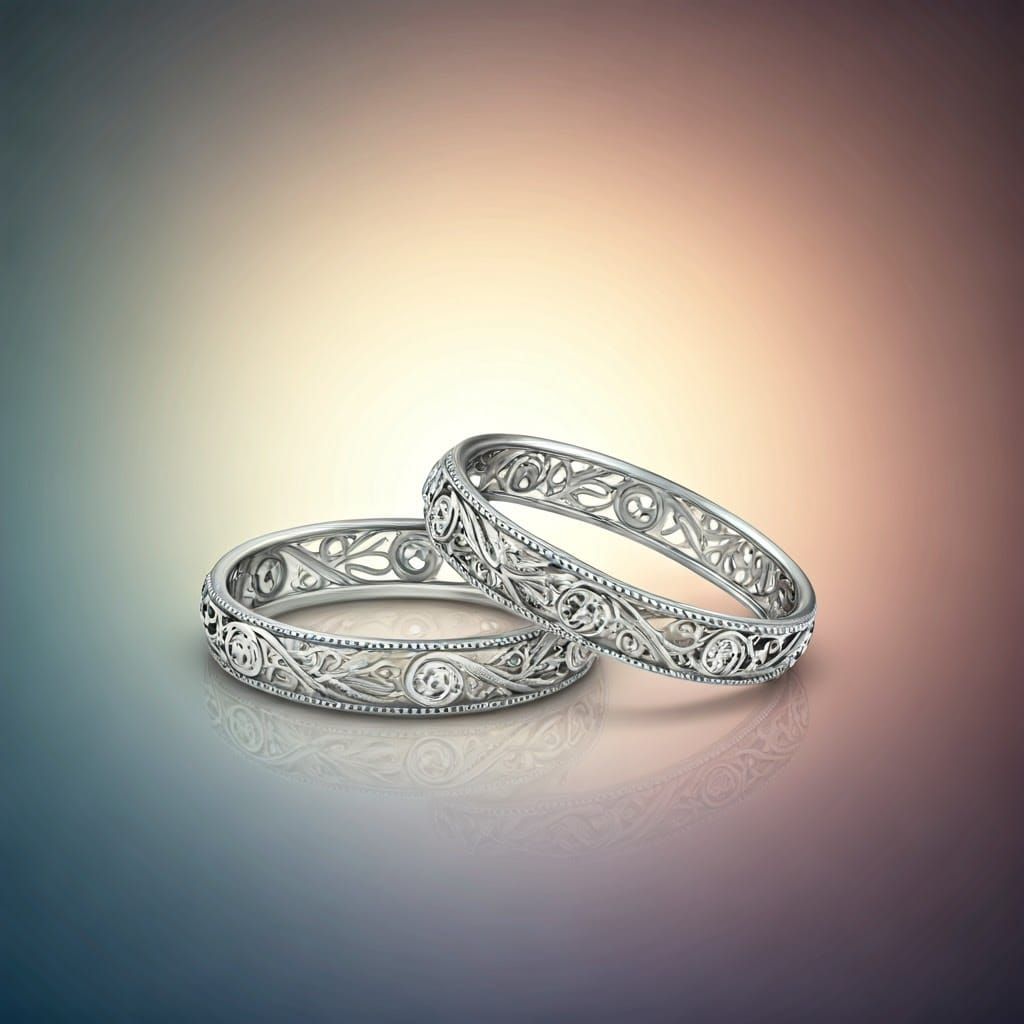 Stunning Art Nouveau-Inspired Wedding Anniversary Logo