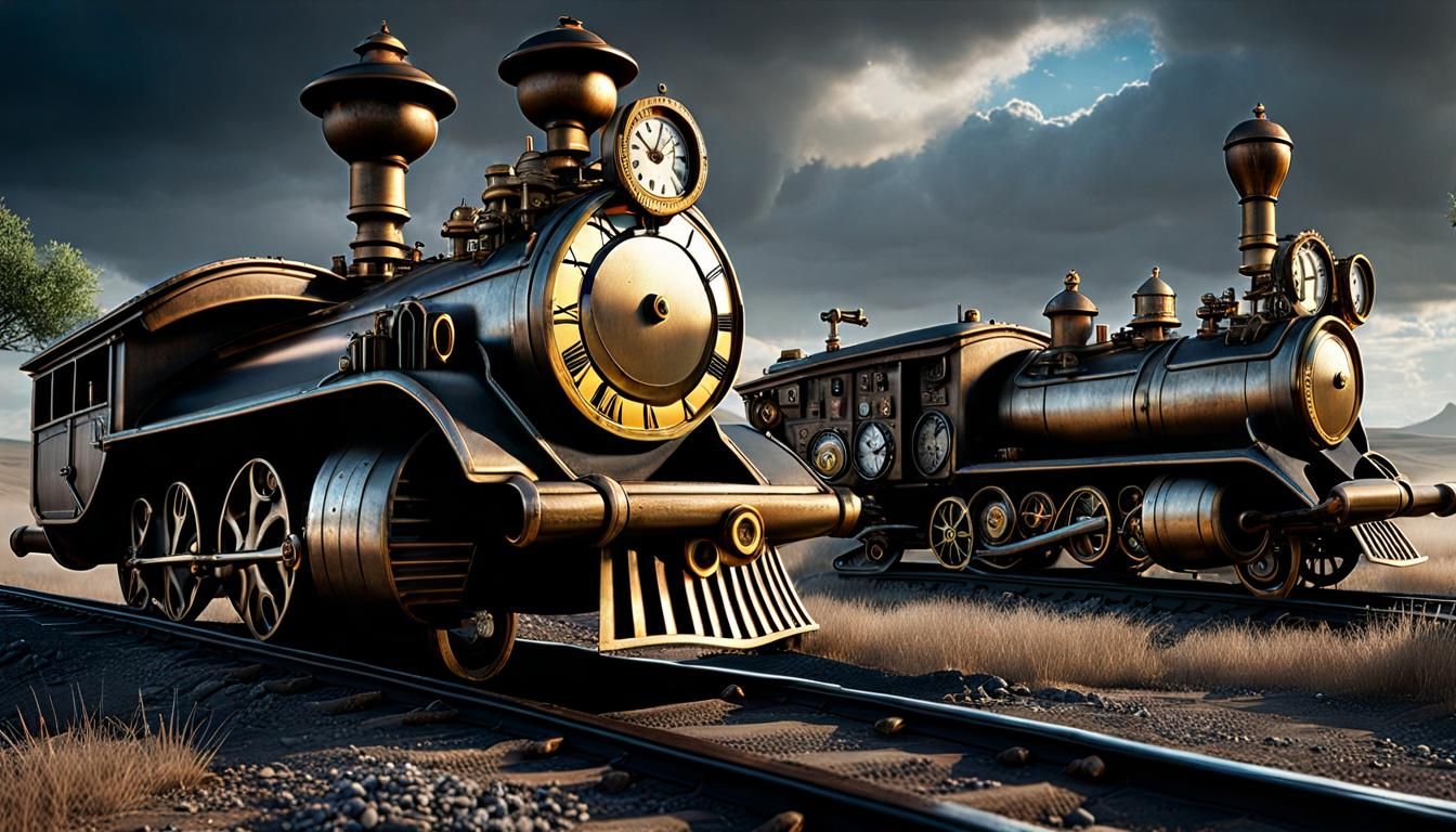 Frogpunk Clockwork Landscape in Hyperreal Style