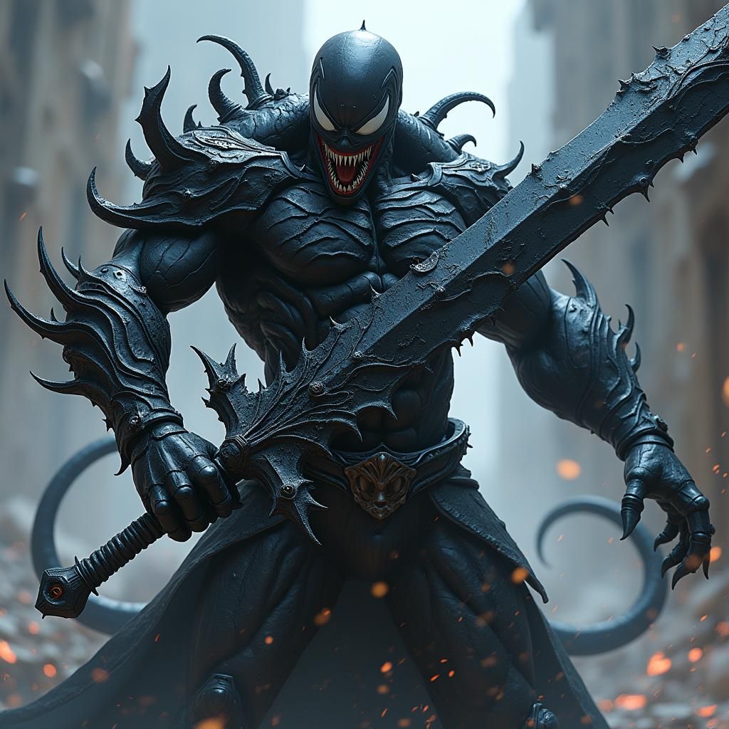 Venom as Fierce Warrior with Symbiotic Greatsword
