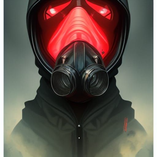 Girl in Gas Mask: Hyperdetailed Digital Portrait