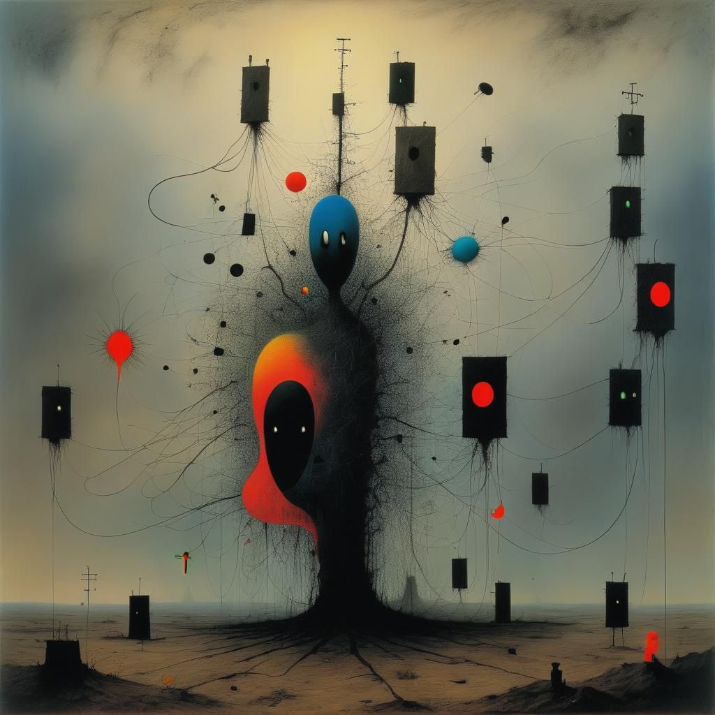 Abstract Chaos with Electric Melancholy, Surrealist Style