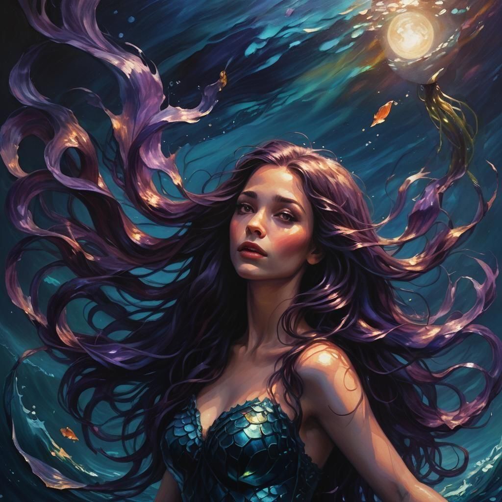 Sinister Dark Mermaid Siren of Eternal Beauty