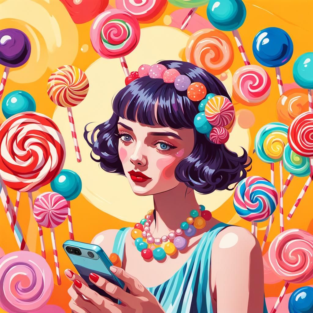 Flapper iPhone Ad in Vibrant Gouache Style