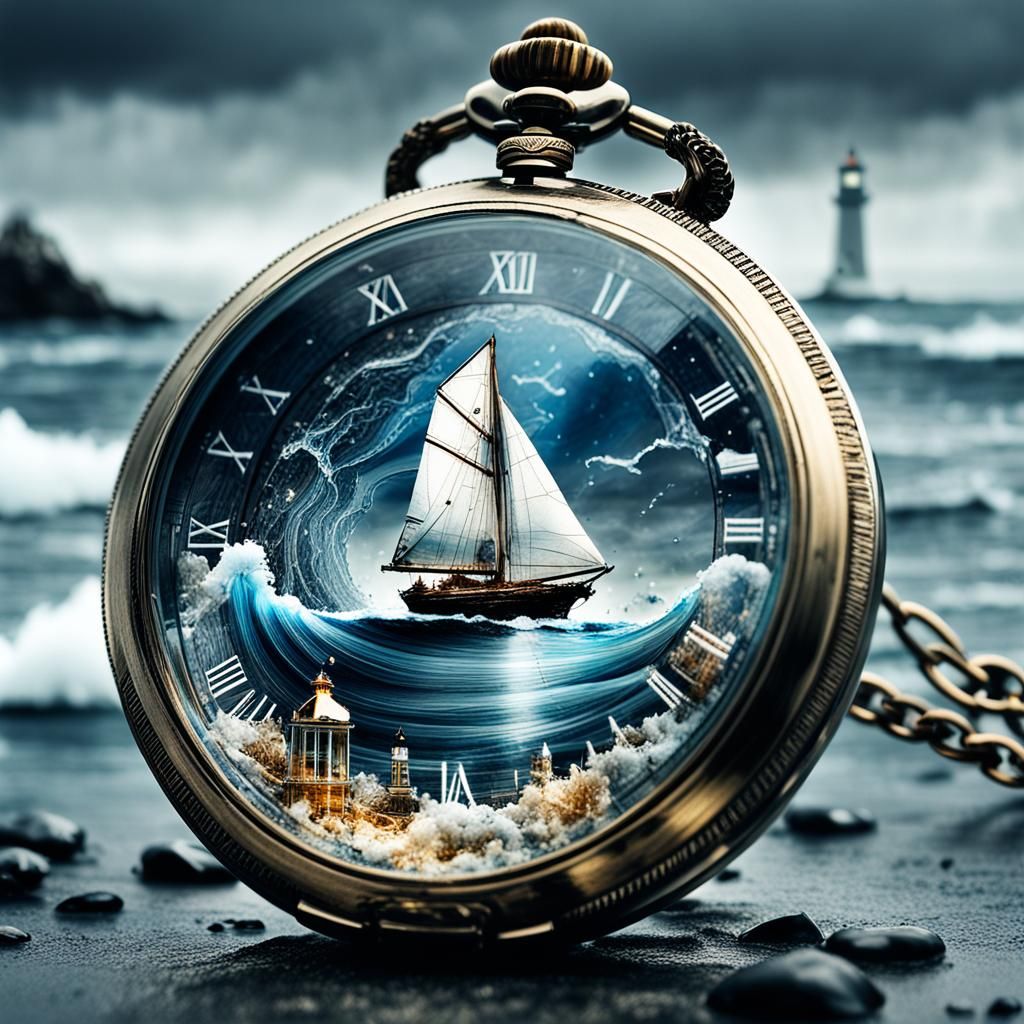 Microcosm Pocket Watch: Digital Art Masterpiece