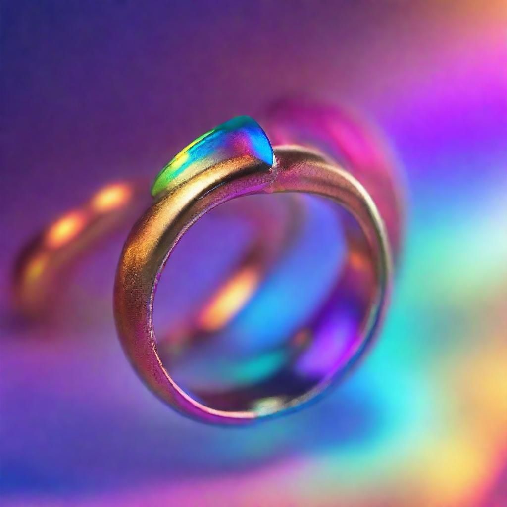 Surreal Hand Reaching for Colorful Ring
