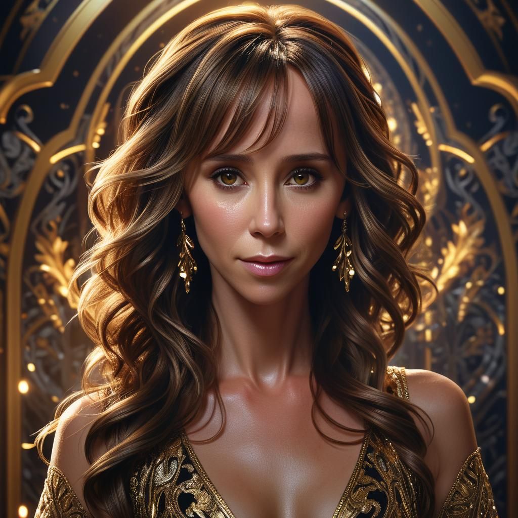 Elegant Portrait with Art Nouveau Accents