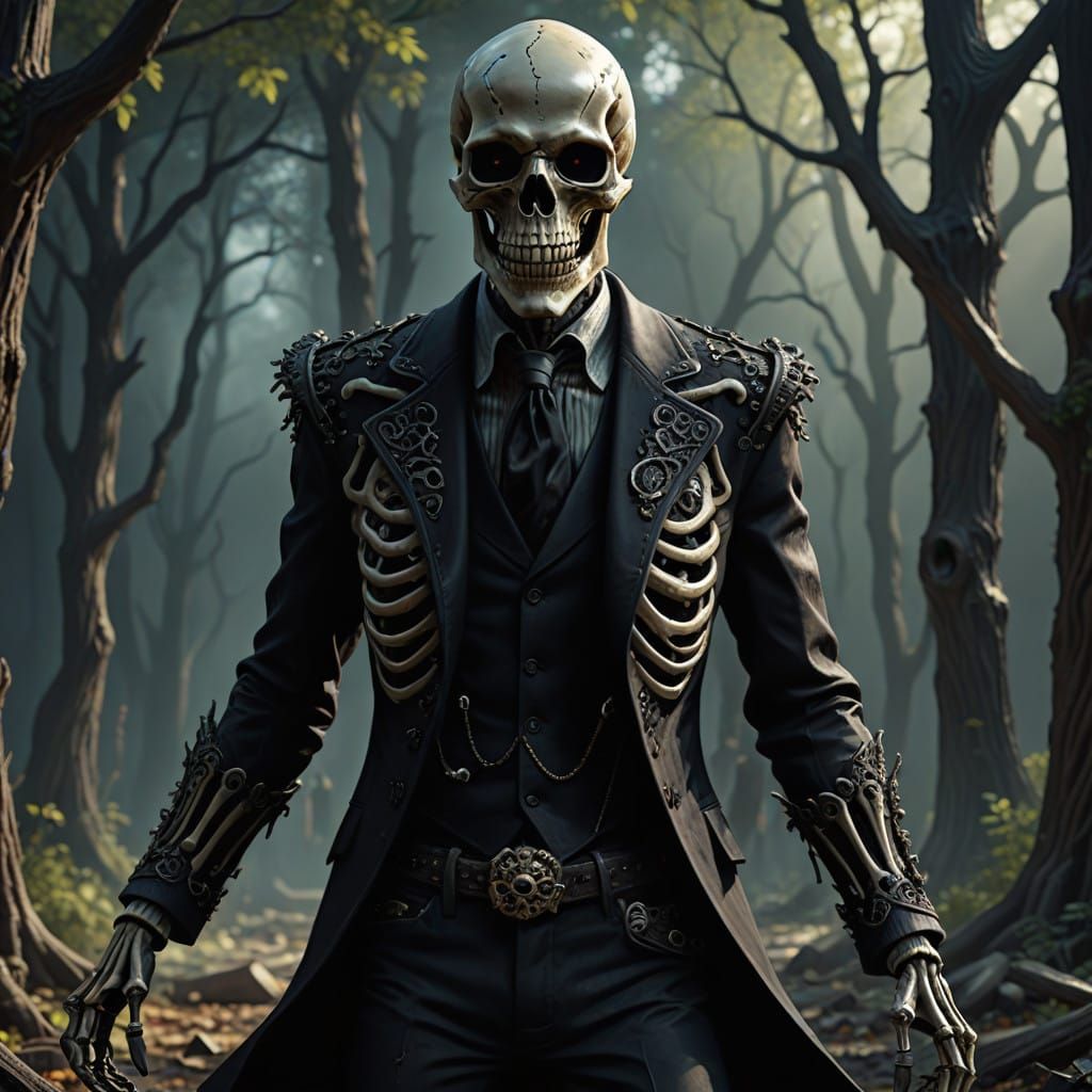 Dapper Skeleton Demon in Midnight Splendor