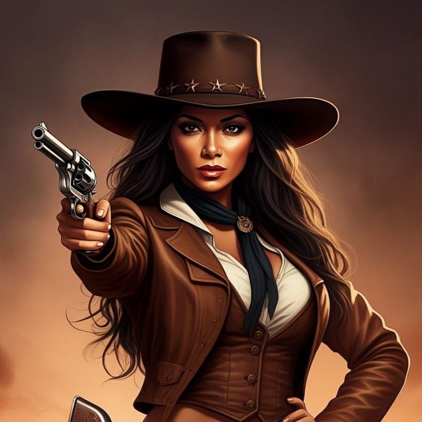 Nicole Scherzinger as a Comic Book Gunfighter