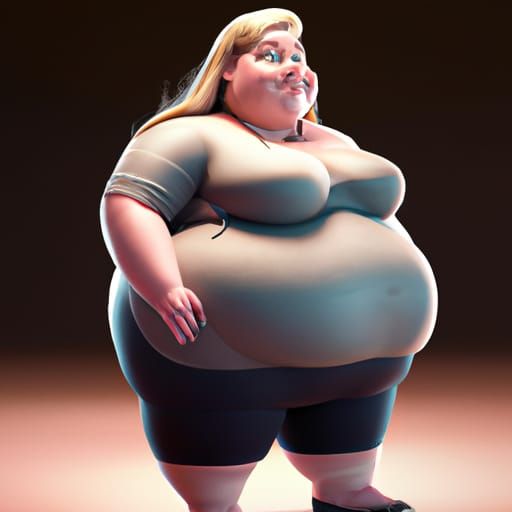 Bloated Woman: Comic Book Style 3D Art