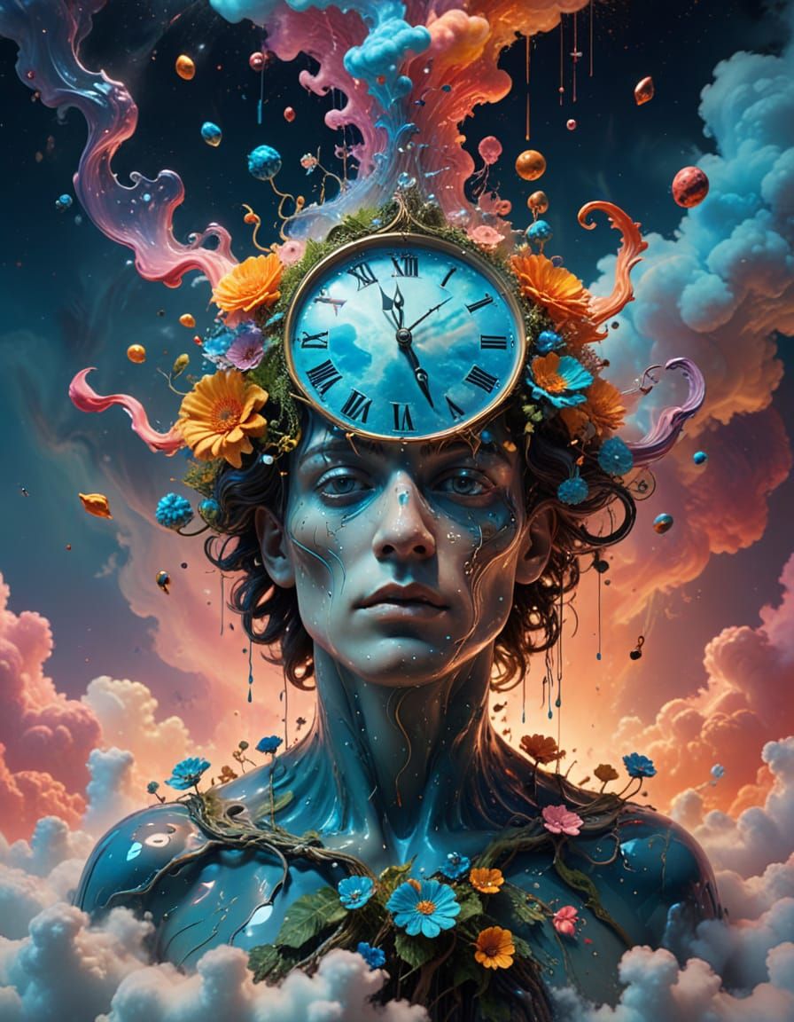 Surreal Dreamscape in Vibrant, Swirling Colors