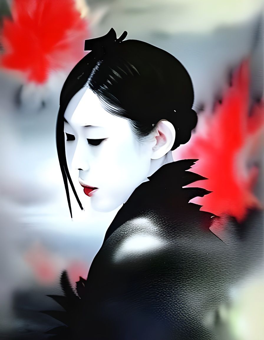 Abstract Black and Red Swirls