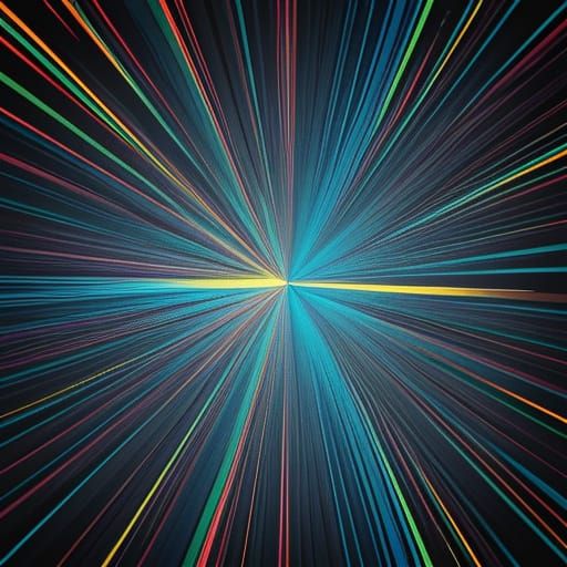 Vibrant Op Art Canvas with Electric Blues and Deep Reds