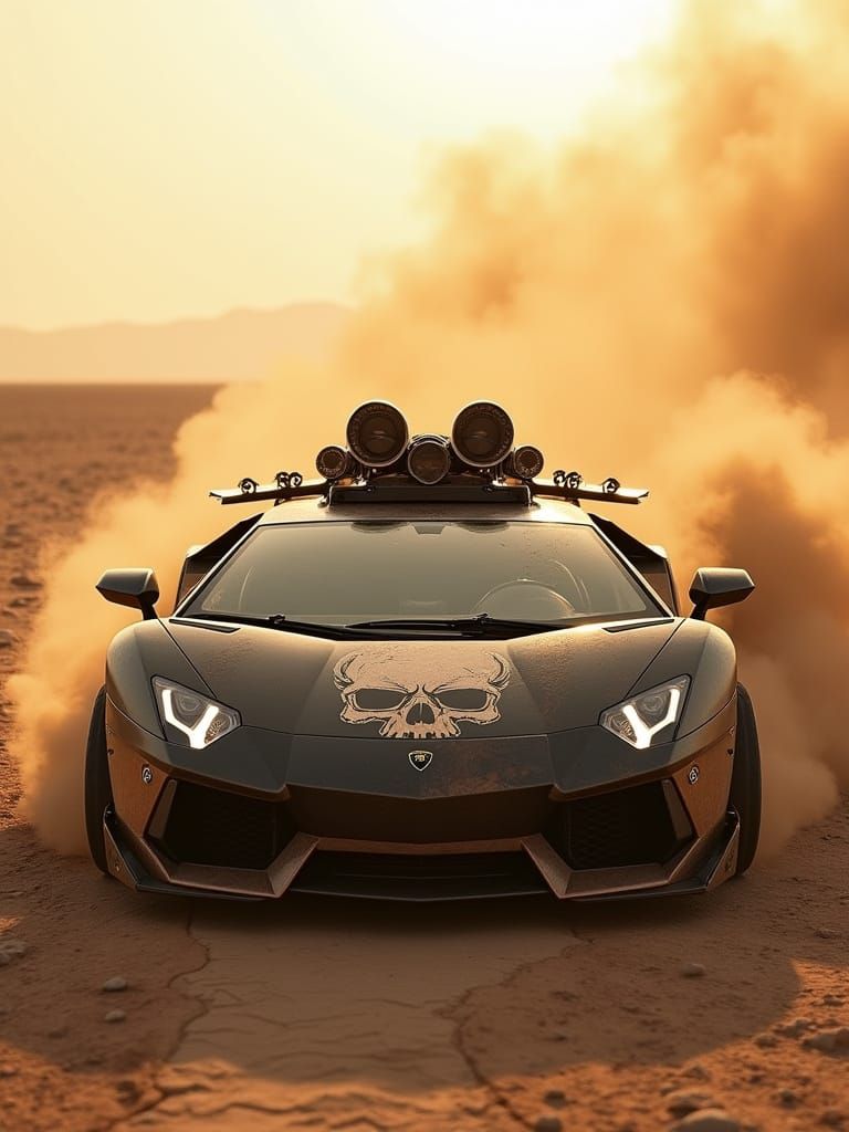 Battle-Scarred Lamborghini Aventador Speeds Through Apocalyp...