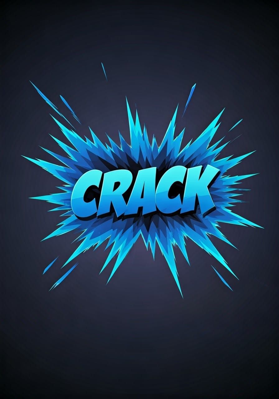 Explosive Crack Onomatopoeia in Cyberpunk Style