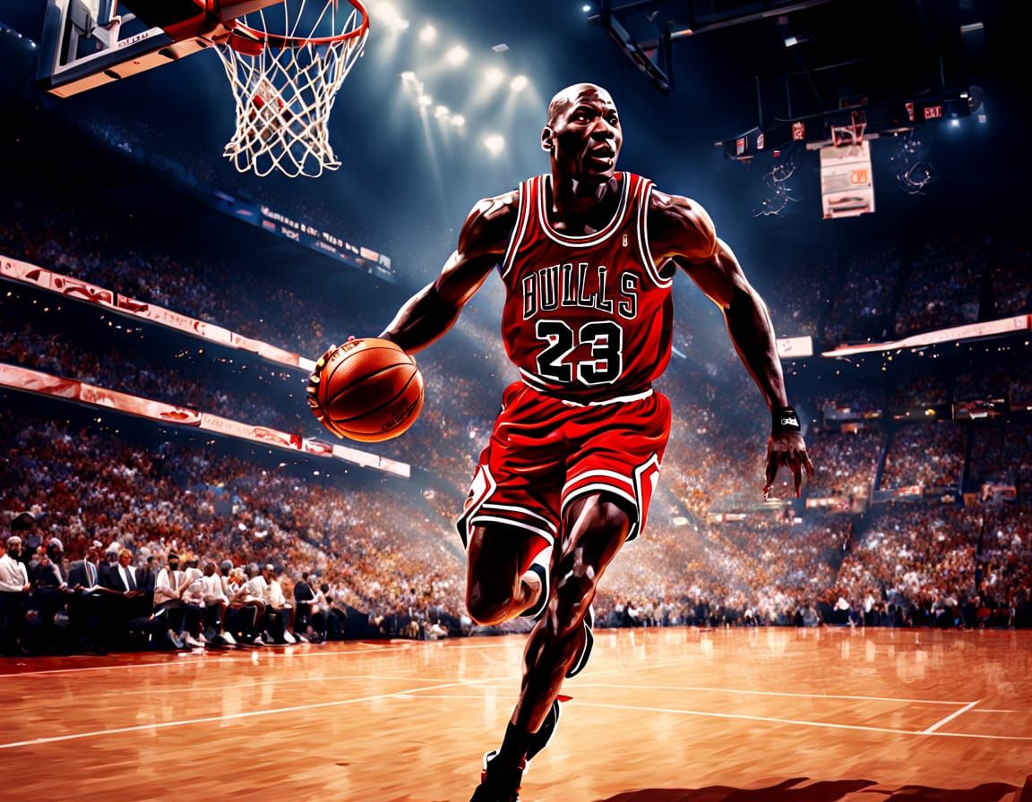 Michael Jordan: NBA Champion in Digital Painting