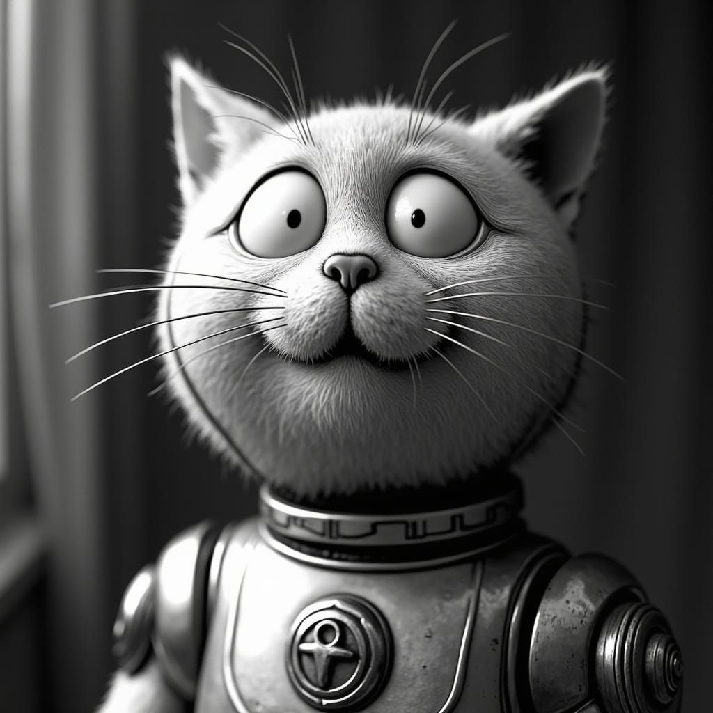 Doraemon in the style of Junji Ito