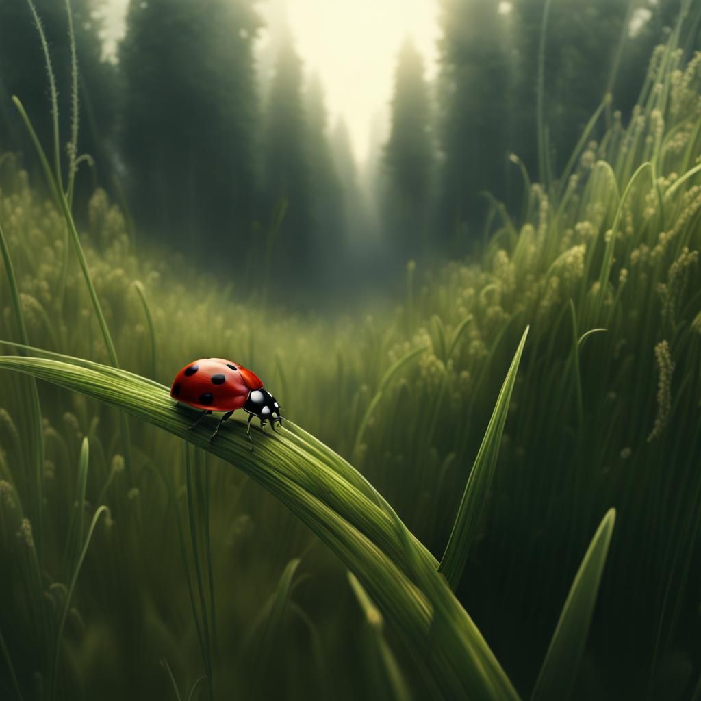 Ladybug's Perspective: Giant Grass Forest