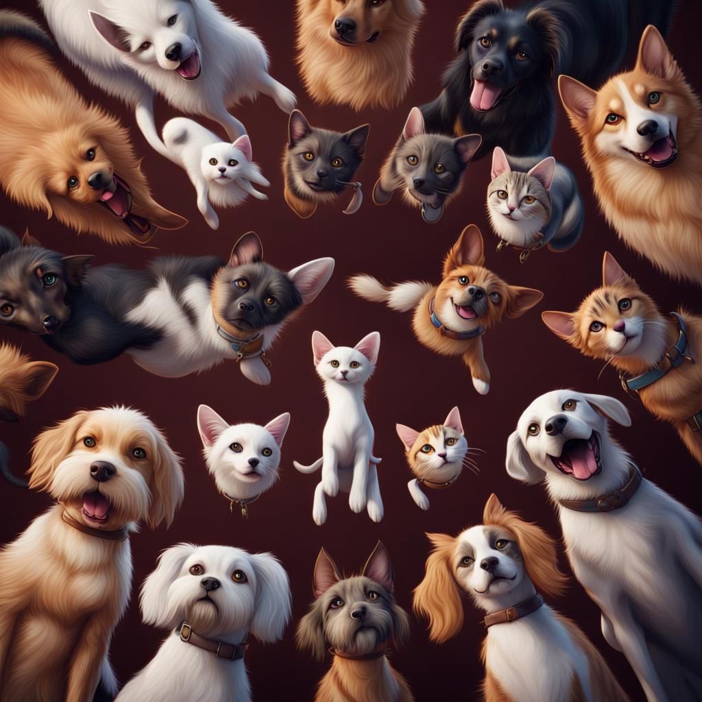 Dogs and Cats United: A Fantasy Concept Art