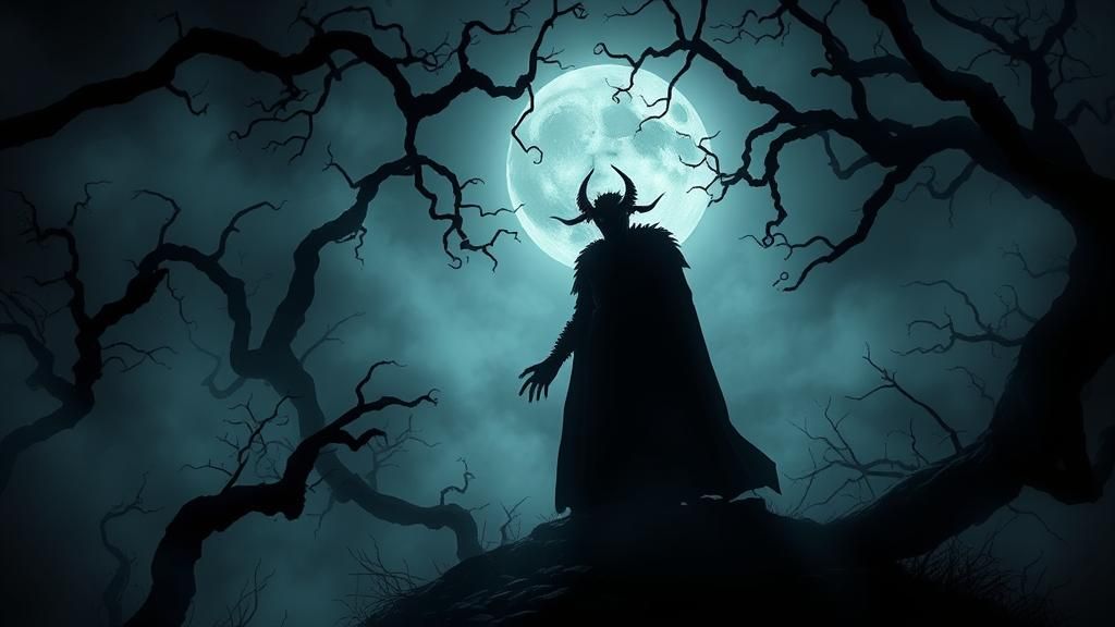 Maldoror Silhouette in Gothic Landscape