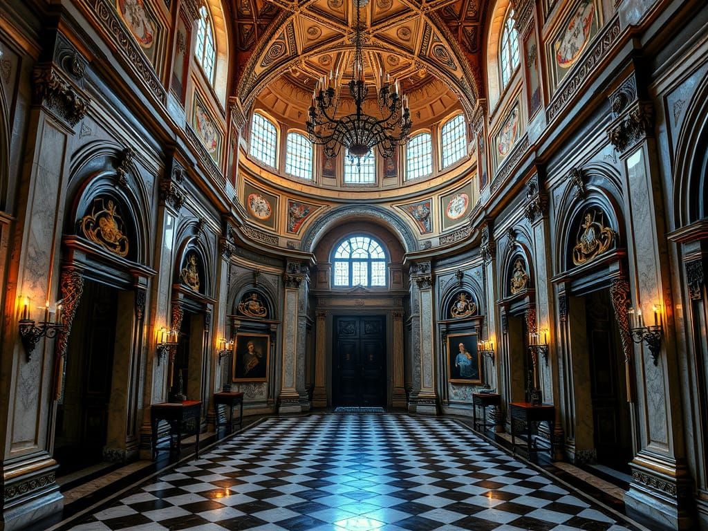 Inside Patriarchs' Palace Foyer: Hyperrealistic & Atmospheri...