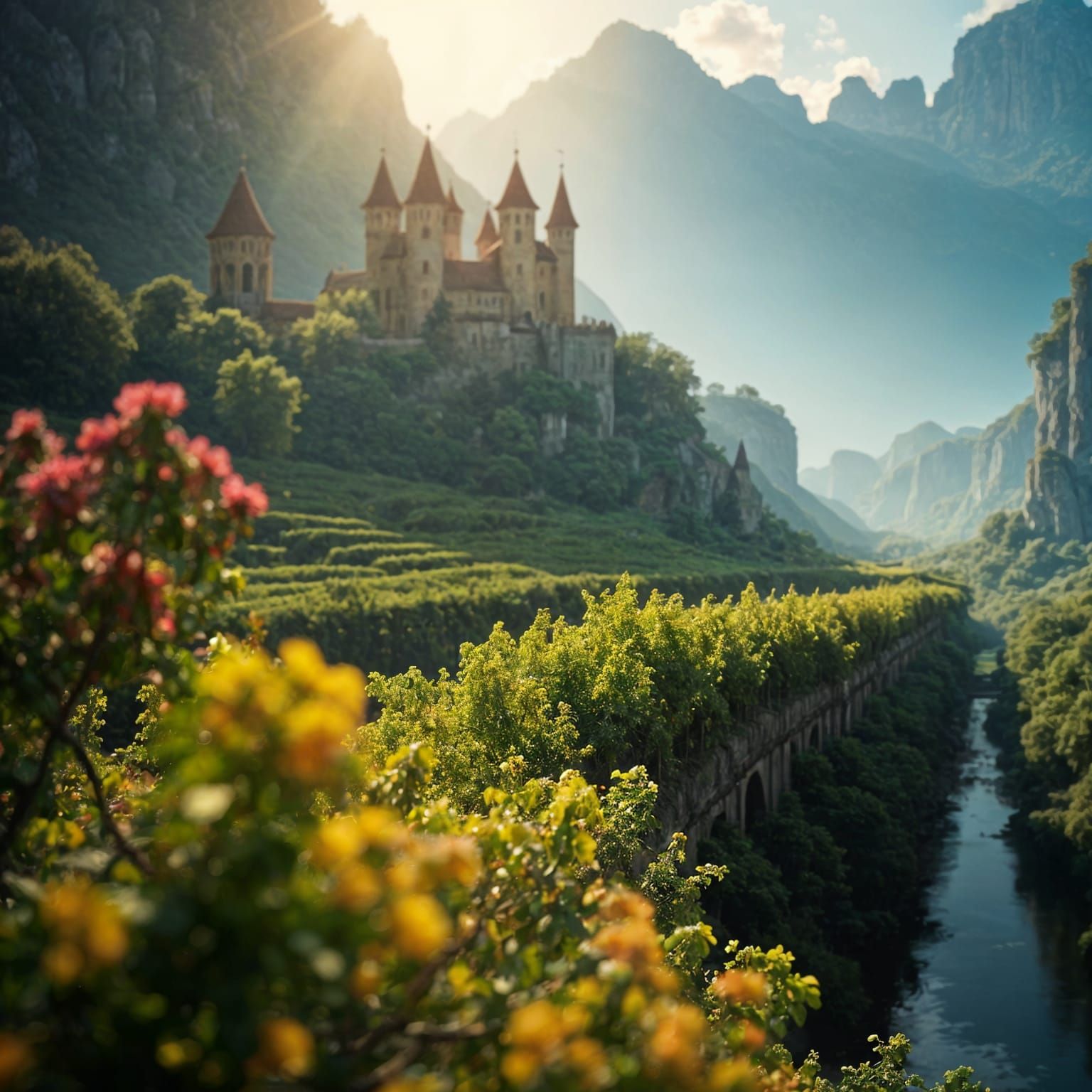 Epic High Fantasy Kingdom on Wine Fields