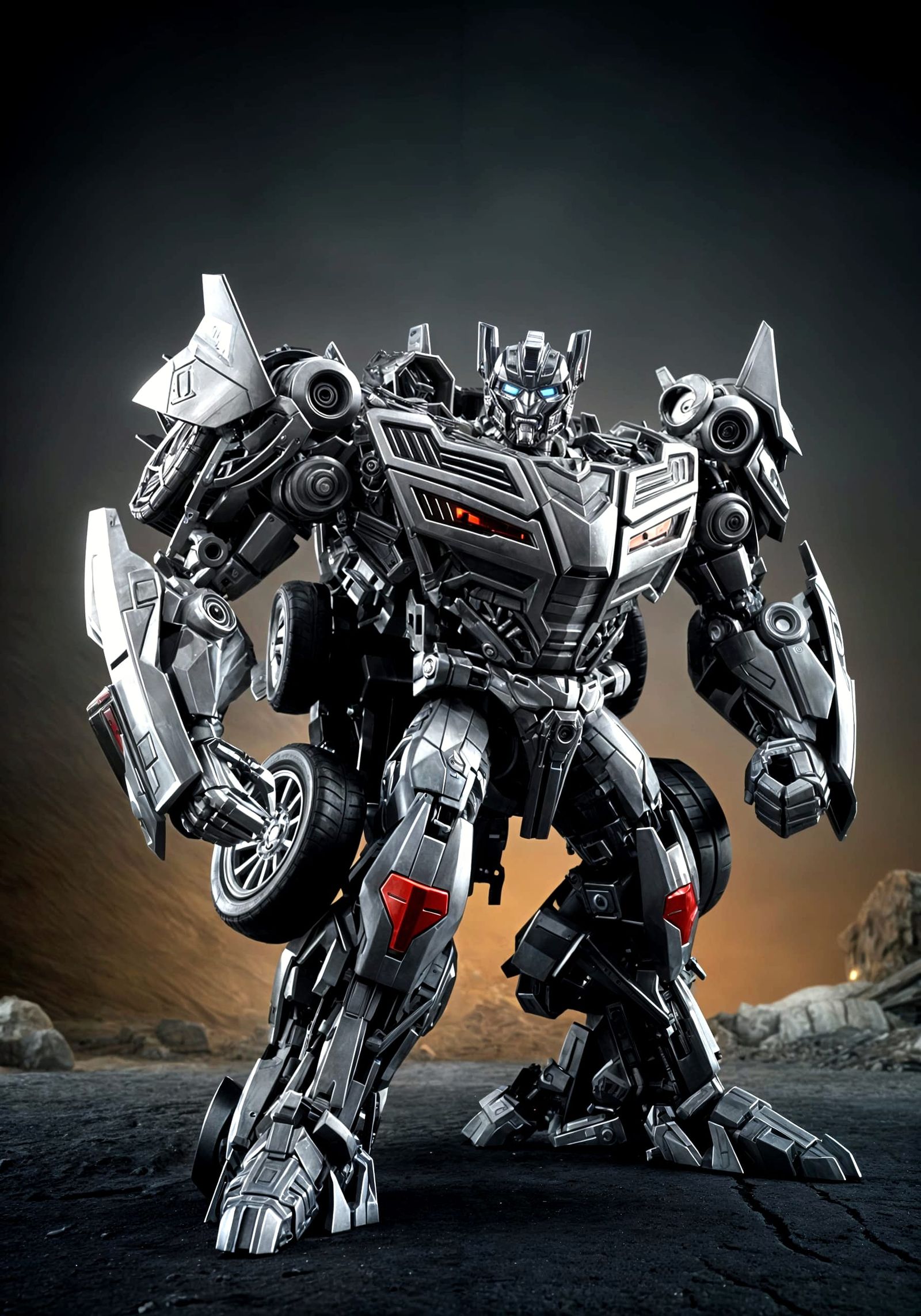 DeLorean Robot Transformation into Warrior