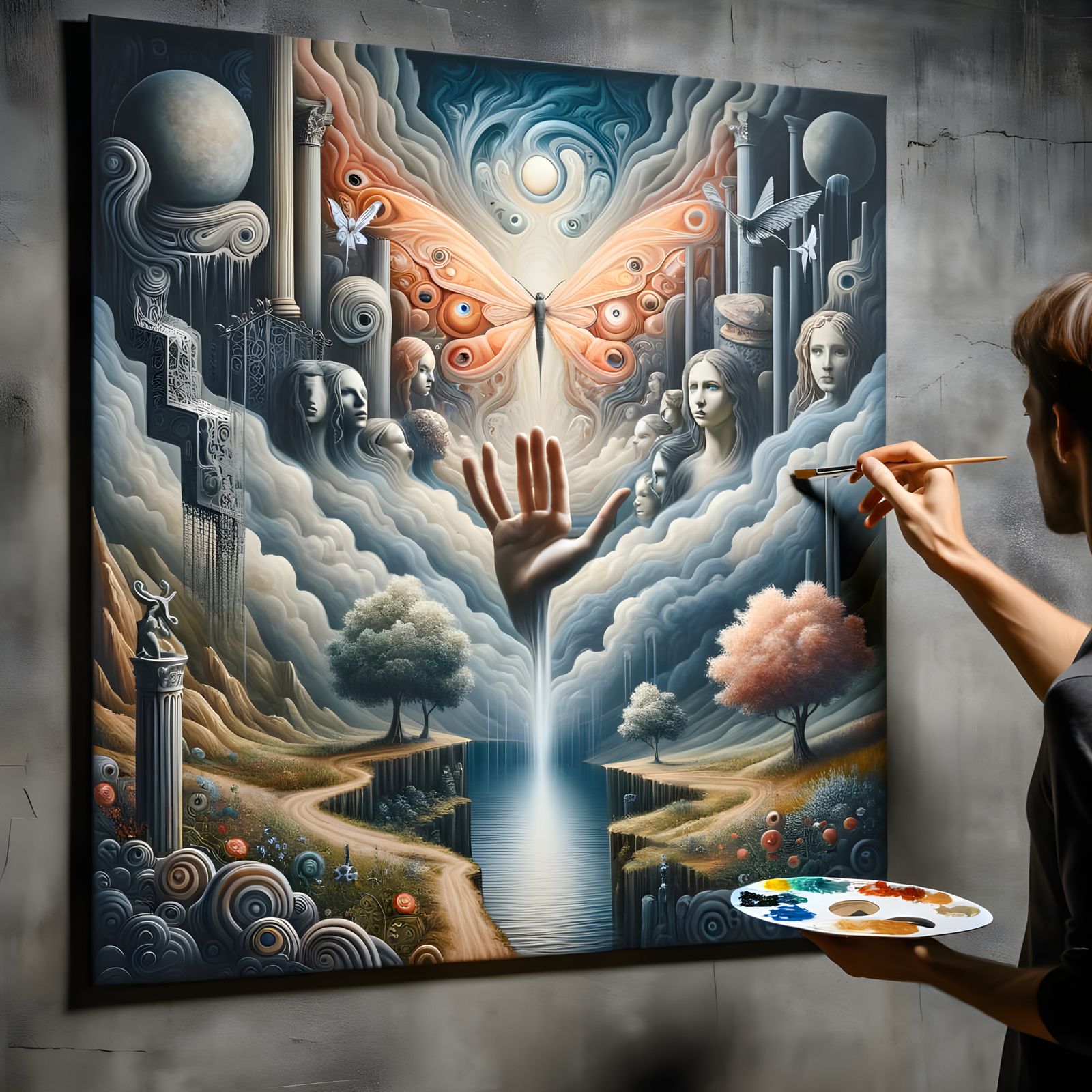 Surreal Melting Dreamscape in Symbolist Style