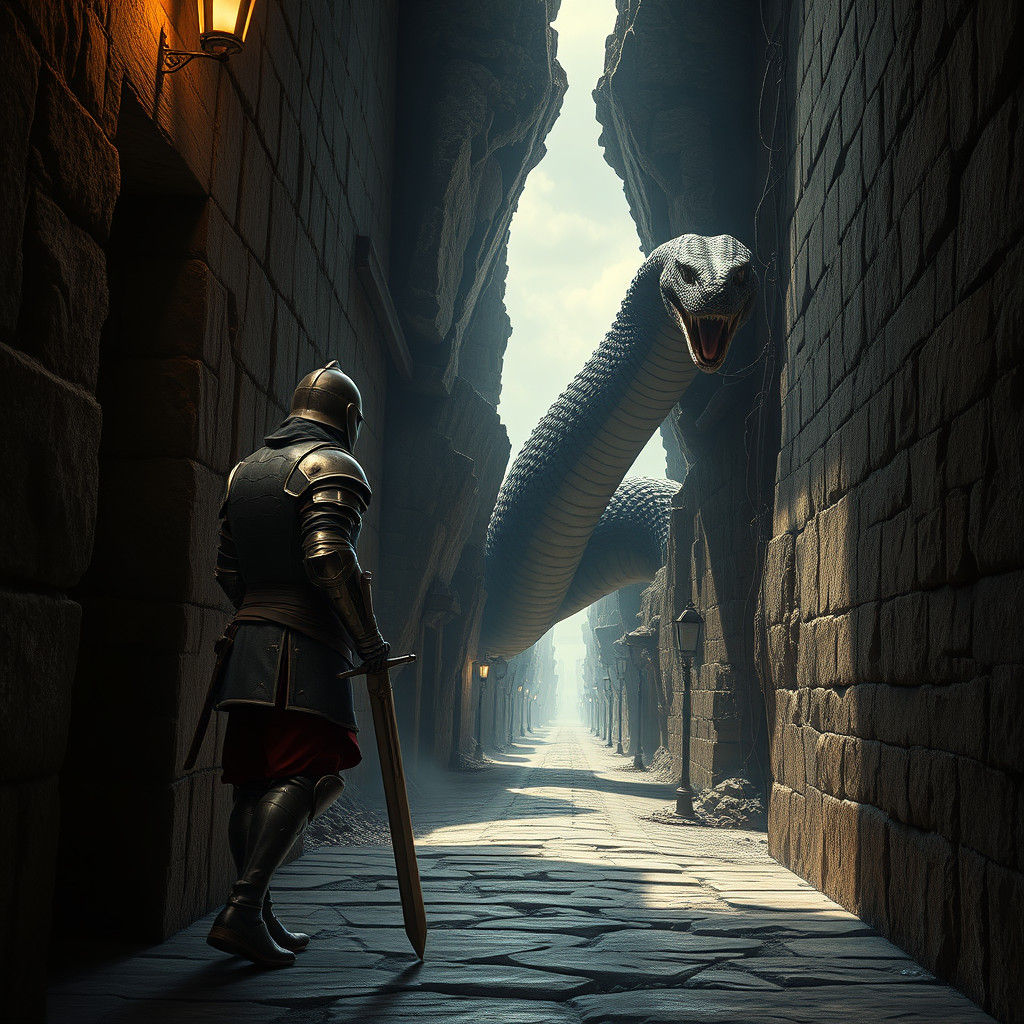 Warrior and Viper Face Off in Ravaged Town