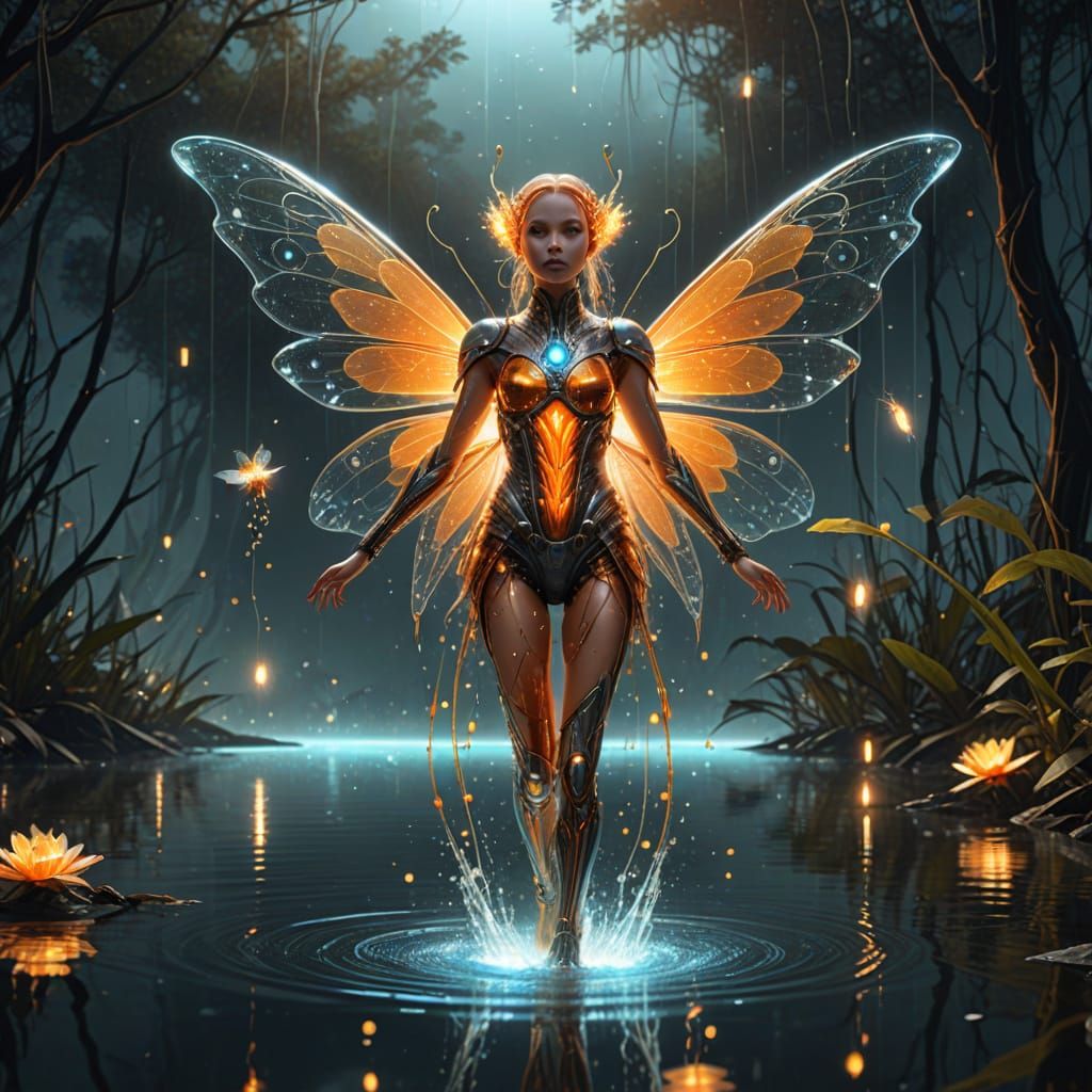 Bionic Fairy Emerges: Sci-Fi Fantasy Art