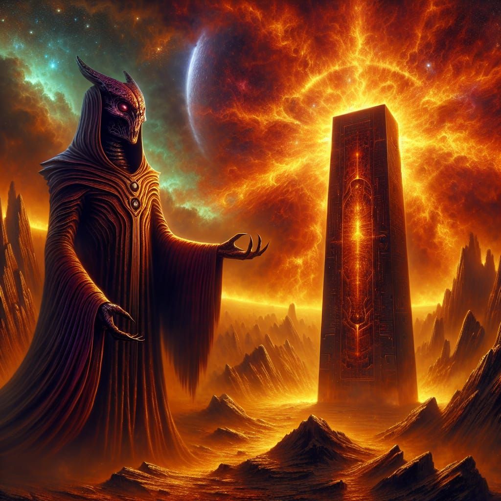 Cosmic Entity Unleashes Solar Fury in Fantasy Realm