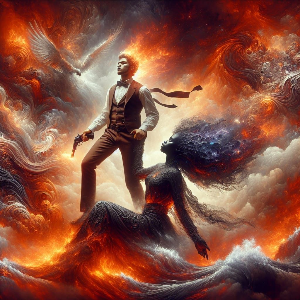 Dramatic Scene of Fire Igniting