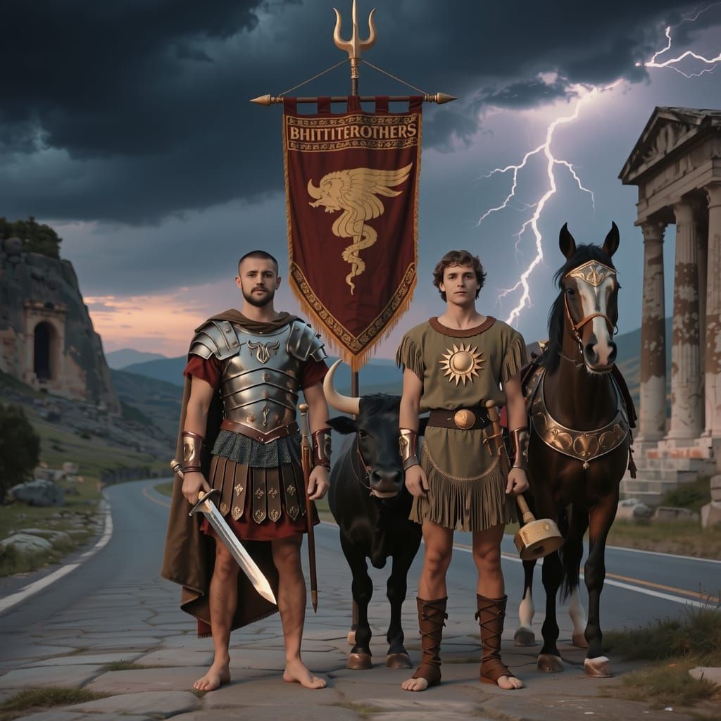 Hittite and Roman Warriors in Twilight