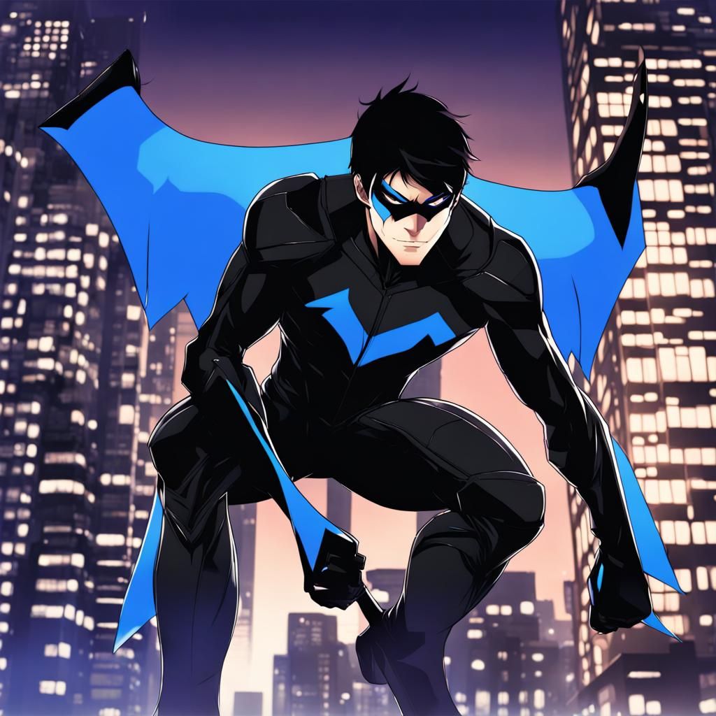 Nightwing in Anime Style