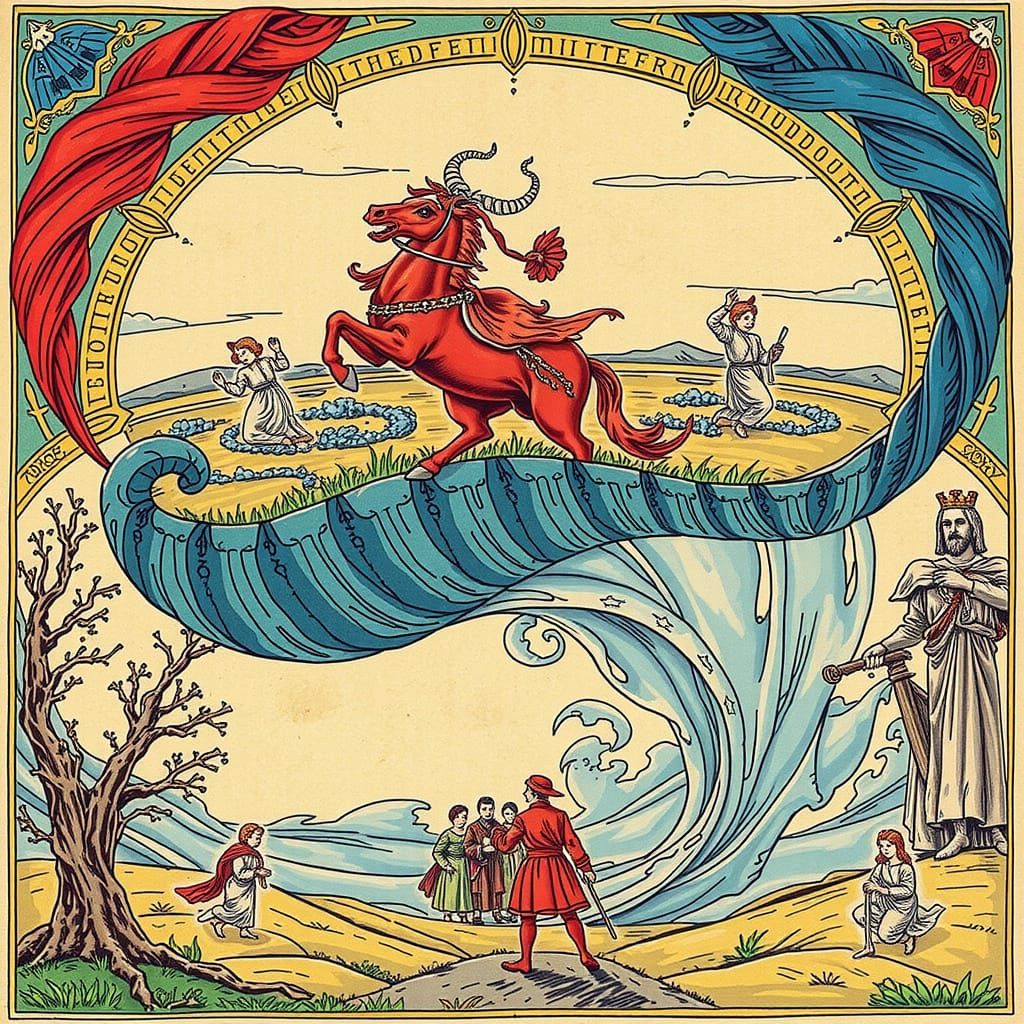 Swirling Forms in Vibrant Red Tones