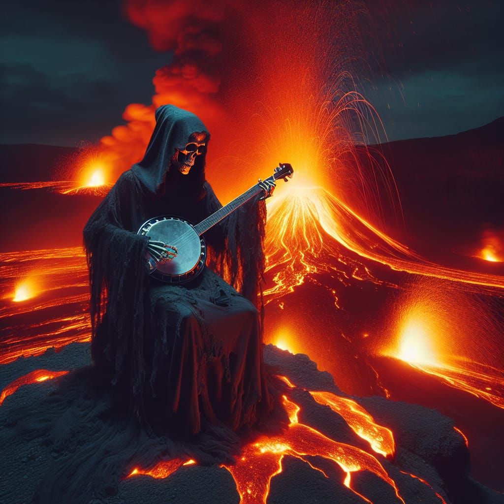 Grim Reaper's Volcanic Banjo Concert