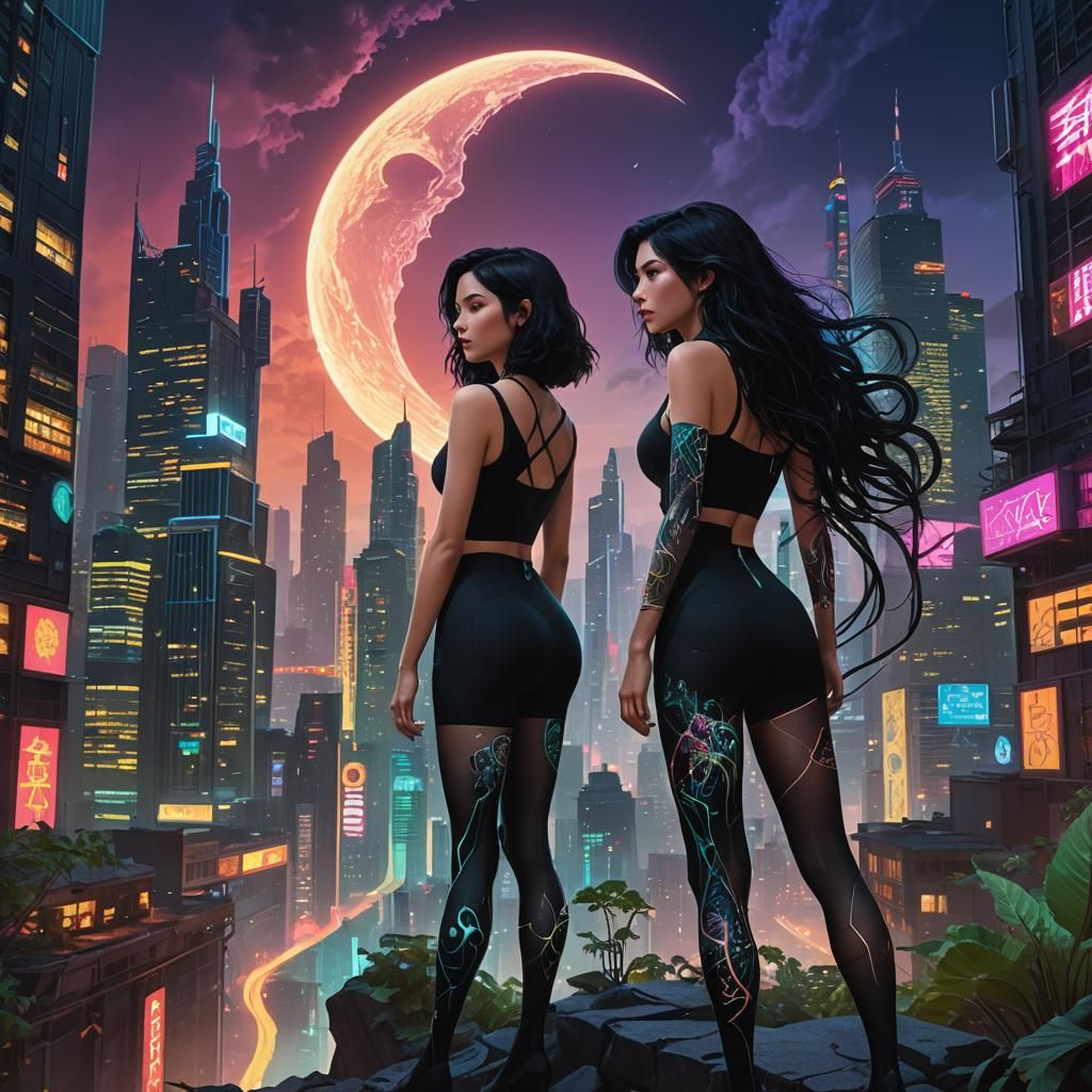 Woman in Pantyhose in Dystopian Landscape