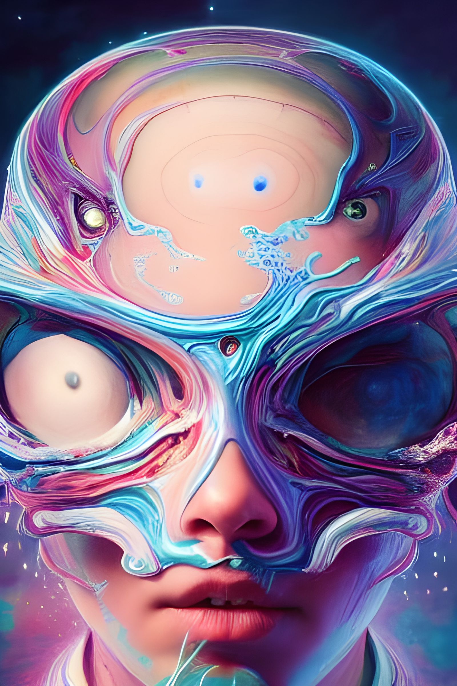 Surrealist Sculpture of Merged Human and Animal Forms