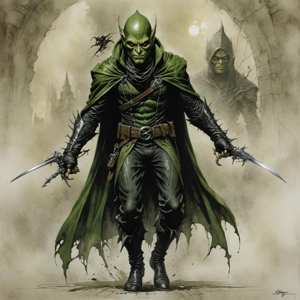 Goblin Thief with Dagger in Fantasy Illustration Style