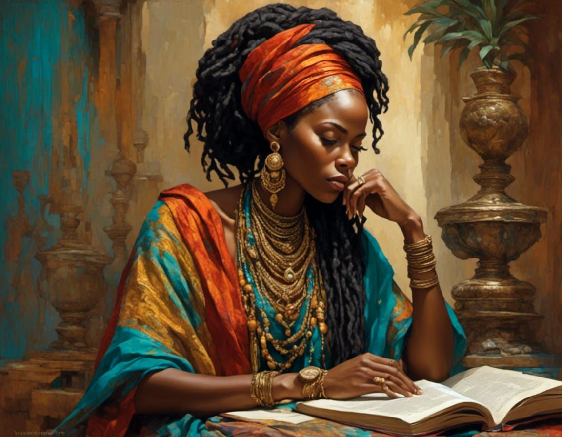 Black Women Praying, Oil Painting