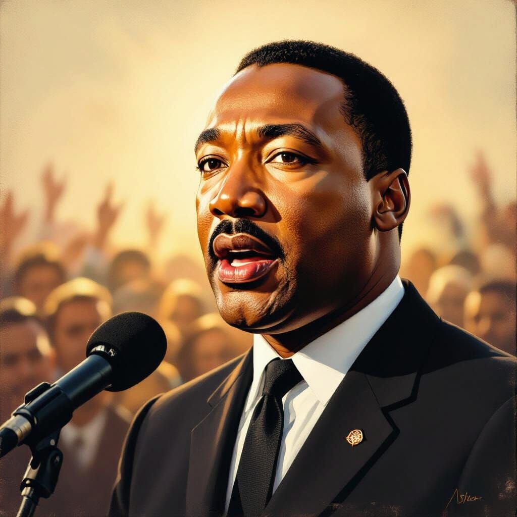 Martin Luther King Jr. Portrait in Golden Light