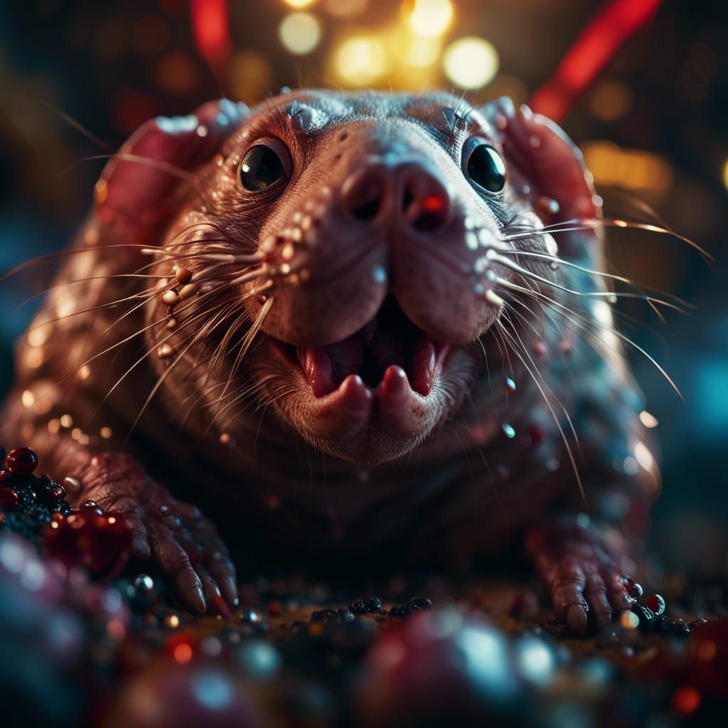 Grotesque Mutant Mole Rat Portrait in 8k Ultra-Wide