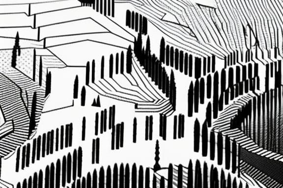 Abstract Graphic Score Visualizing Time in Black and White