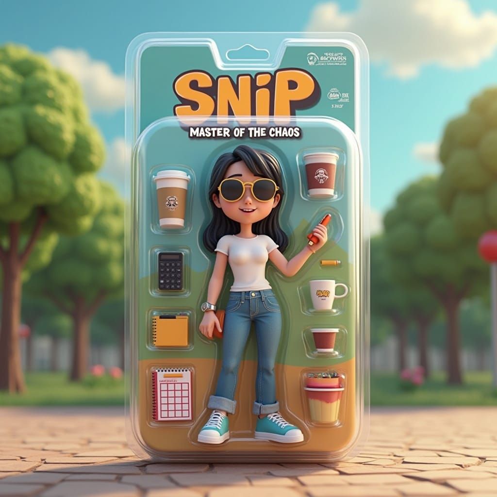 Vibrant Toy Packaging Art in 3D Style