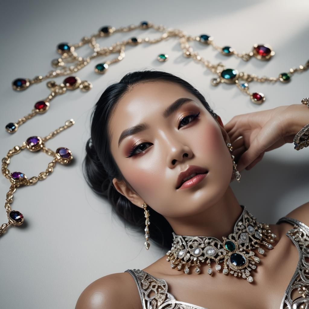 Avant-Garde Jewelry Editorial in Peter Lindbergh Style
