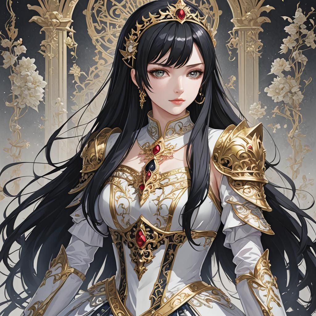 Anime Princess with Black Hair and Pale Skin