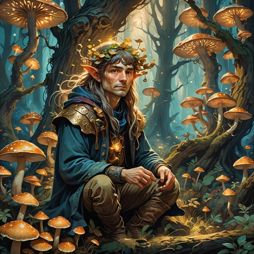 Fantasy Character Portrait in Mystical Forest