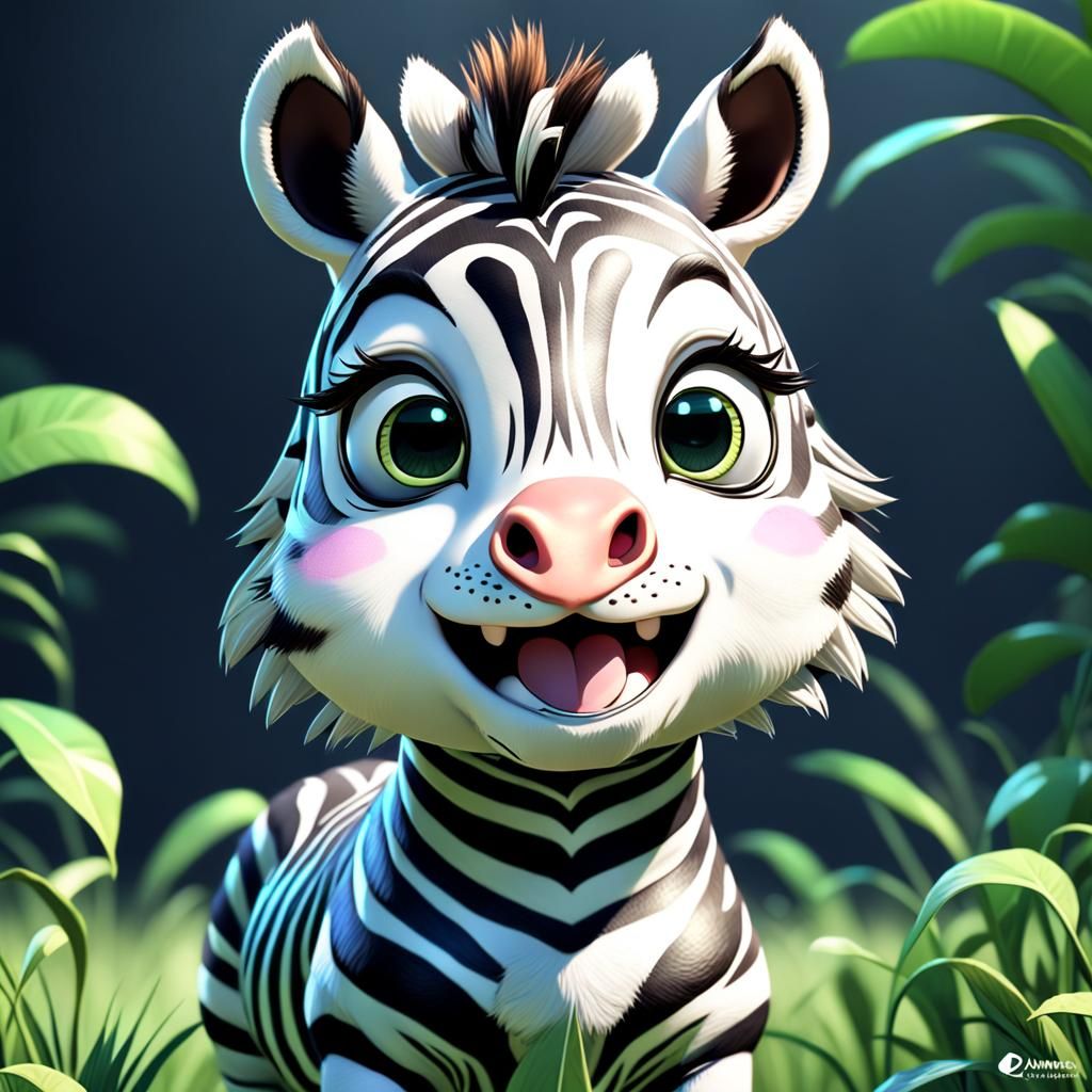 zebra with googly eyes