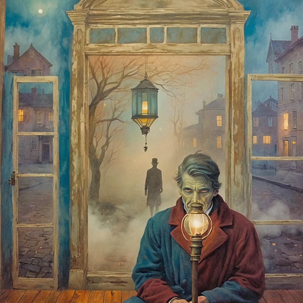 Surreal Figure in Mist: A Dreamscape