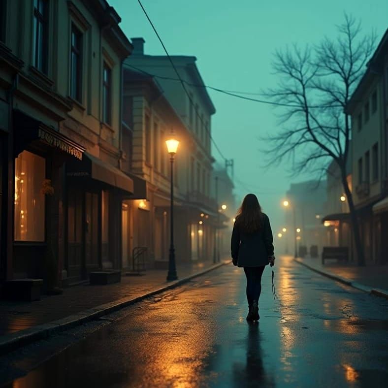 Town Street After Rain