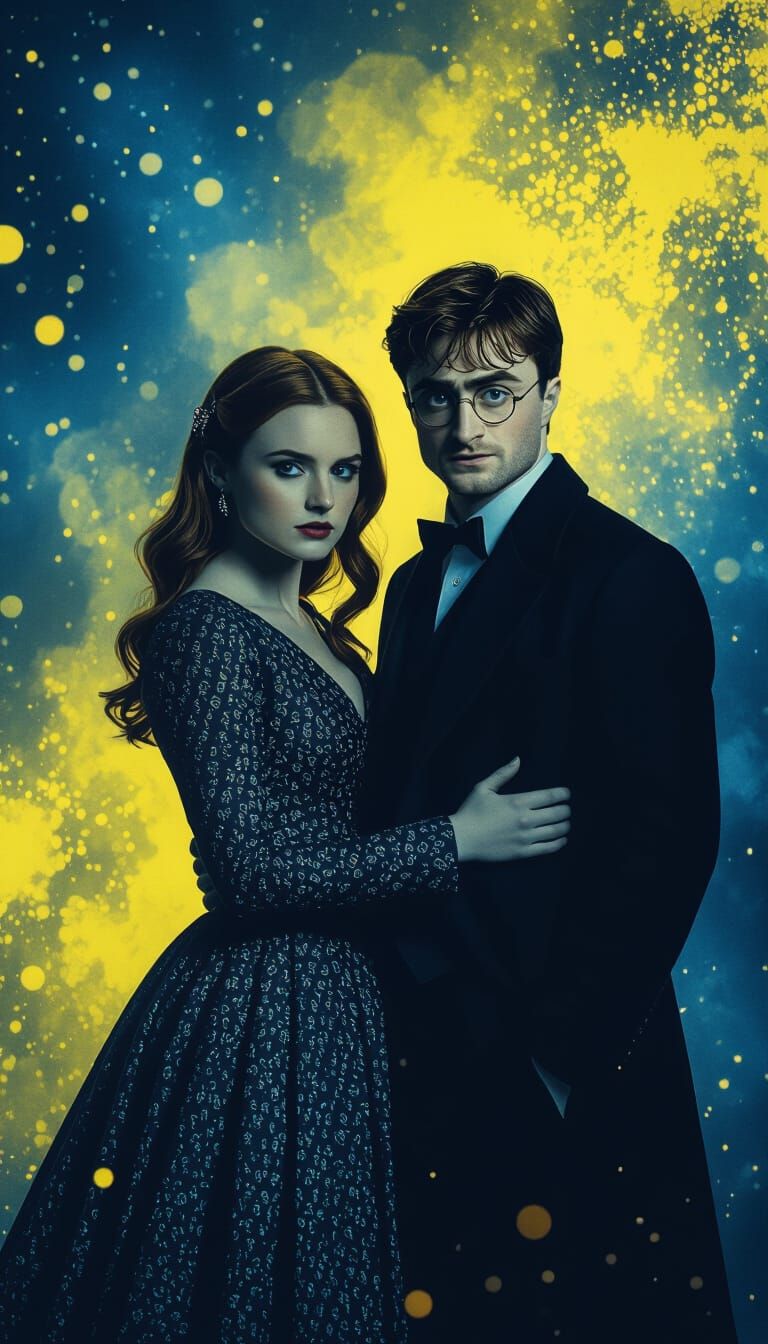 Cinematic Film Still in Pointillist Impasto Style